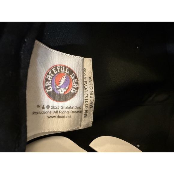Grateful Dead Hat Cap Snap Back Black Steal Your Face Embroidered Rope Mens Rock - Picture 4 of 4